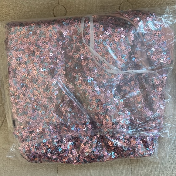 🌟2X HP🌟 NWT Just Tonight Iridescent Pink Sequin One-Shoulder Bodycon Dress - Picture 8 of 8